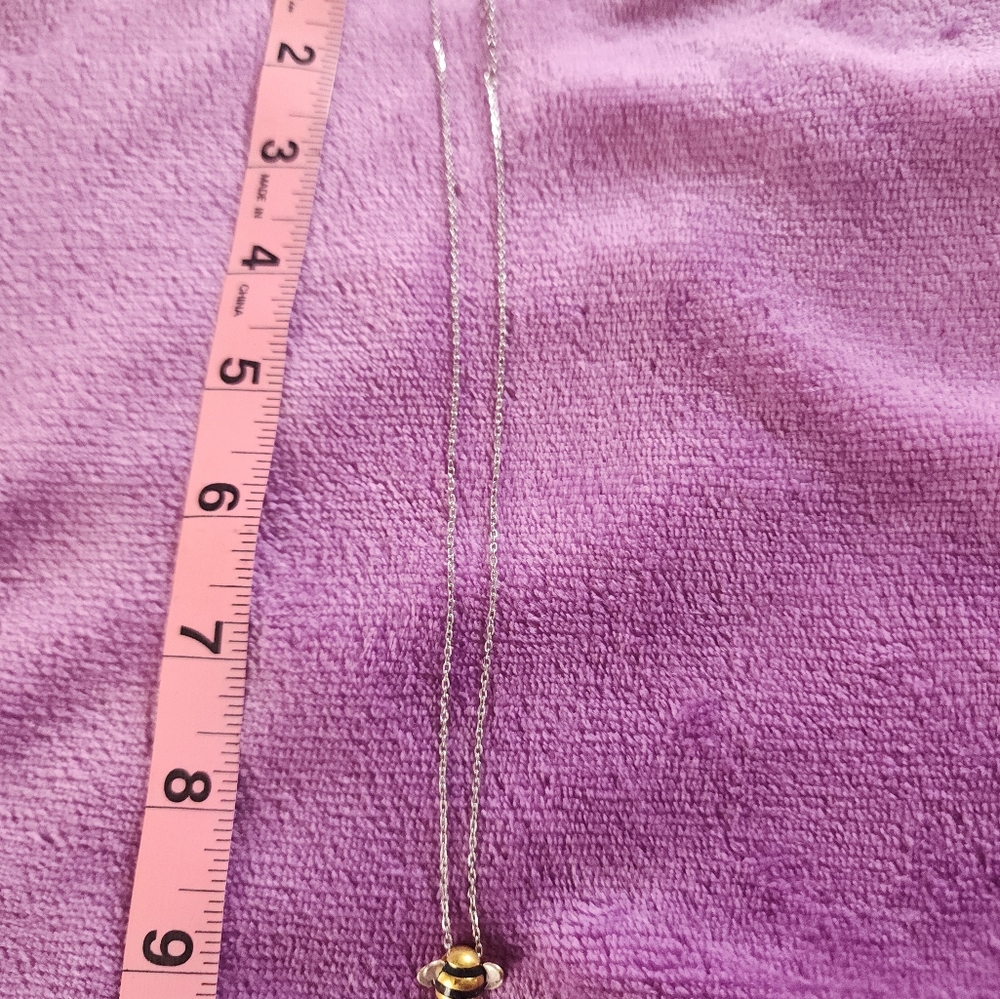 Elegant Silver and Gold Honey Bee Pendant Necklace